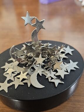 Silver Moon and Star Magnetic Sculpture Set